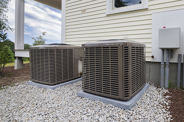 Installed HVAC unit at a residence